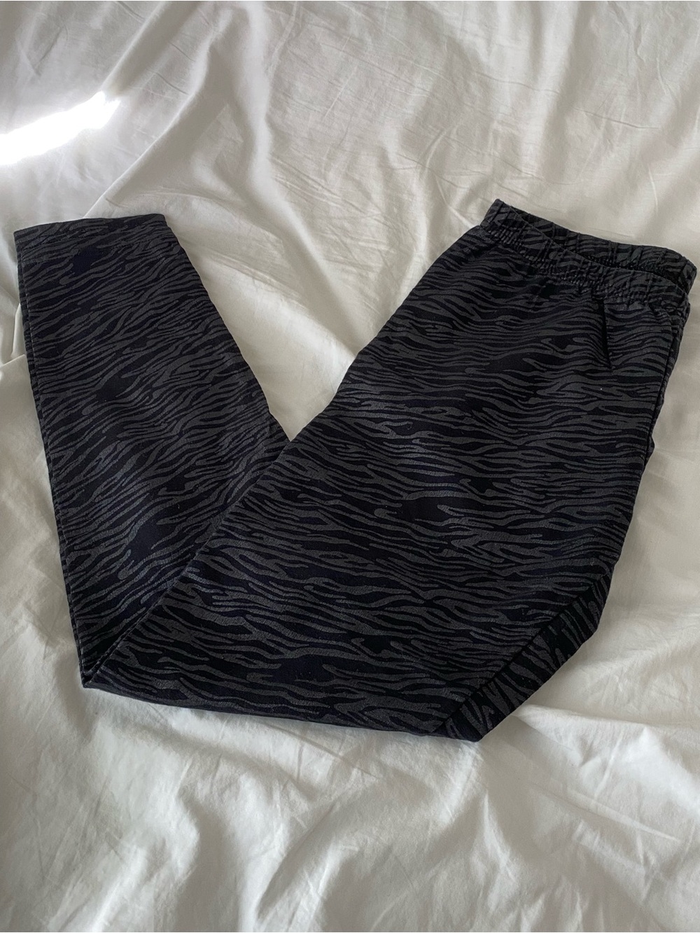 xhilaration (Target) - Vintage Black and Gray Zebra Stripe Print Leggings